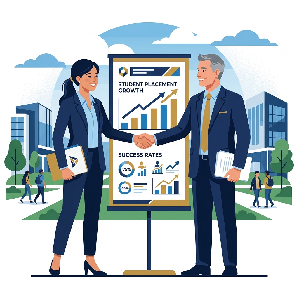 University placement partnership handshake